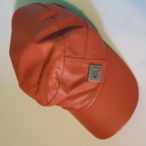 Nathaniel Cole unisex O/S orange leather  👑  crowncap